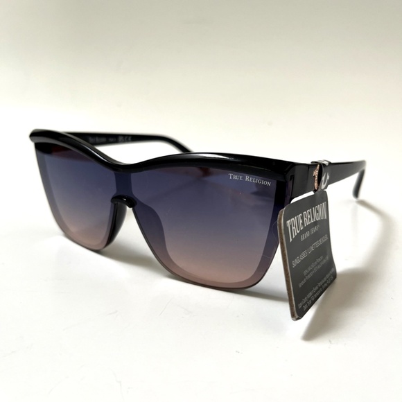 New TRUE RELIGION Cat Eye Rhinestone Sunglasses Acetate Gradient Lens Iridescent
